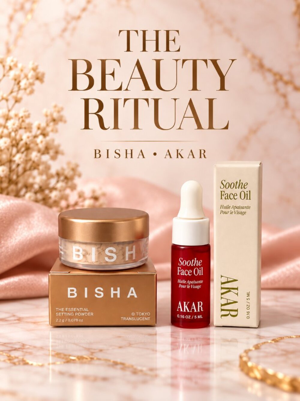 BISHA Tokyo Translucent Setting Powder + AKAR Soothe Face Oil Mini Duo - Picture 2 of 5